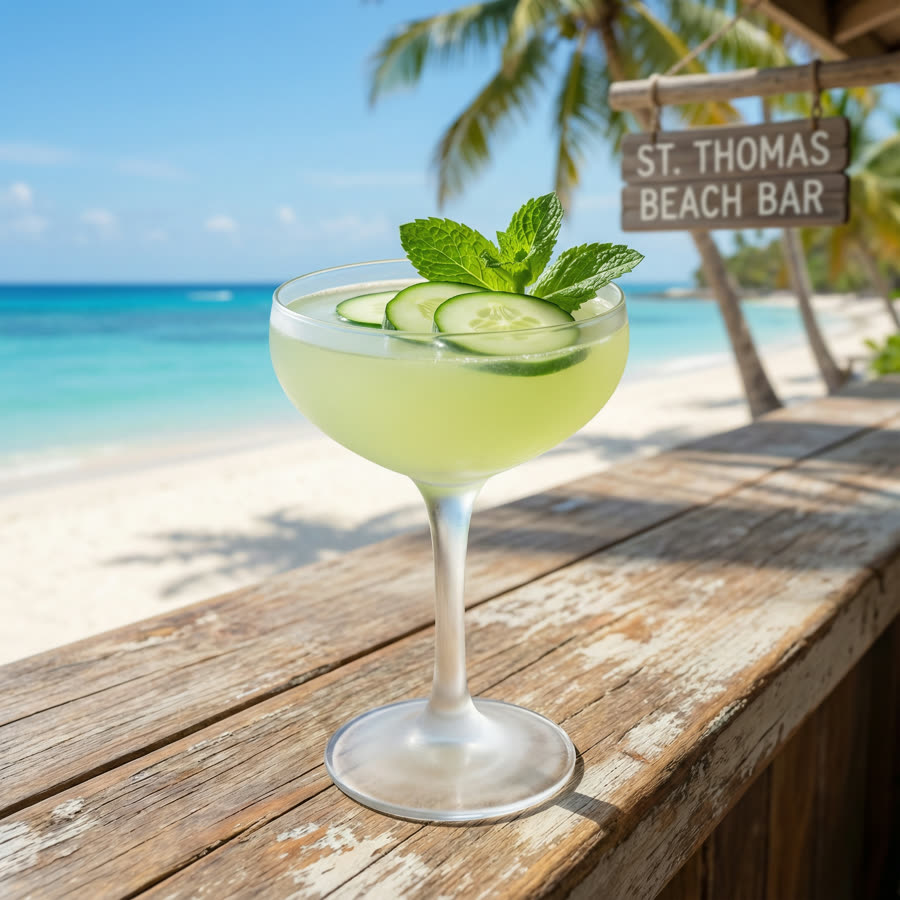 Cucumber Mint Gimlet gin cocktail