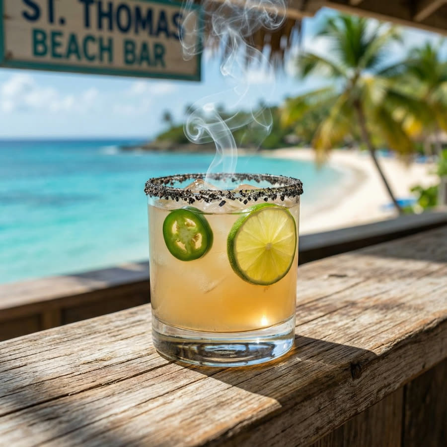 Smoky Jalapeno Margarita mezcal cocktail