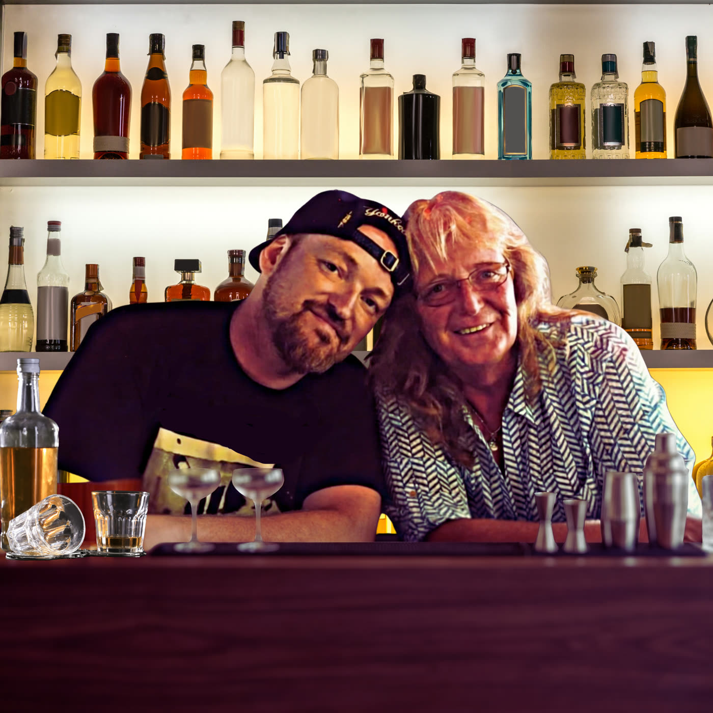 Ron and Gloria behind the bar